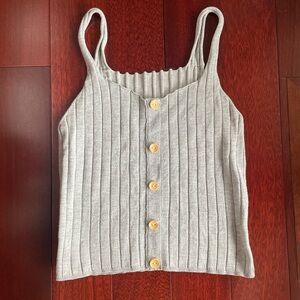 grey button up tank top